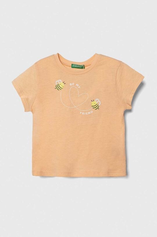 

Хлопковая футболка для детей United Colors of Benetton, оранжевый