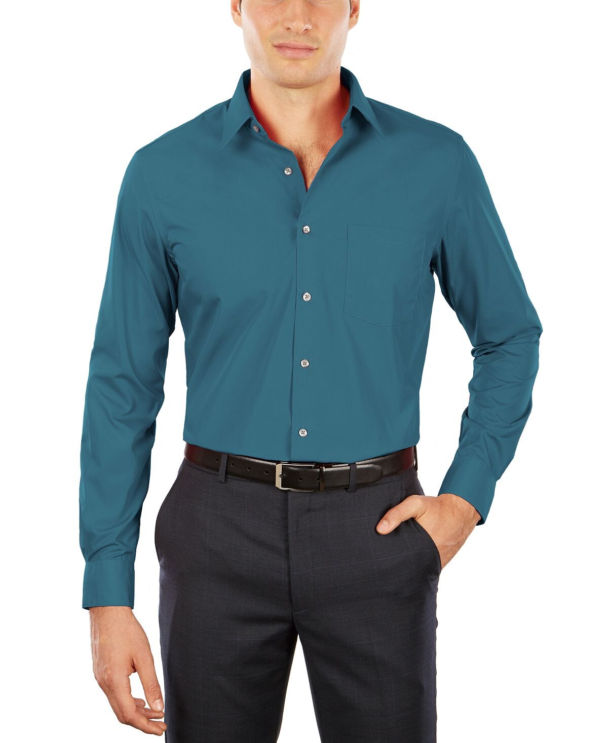 

Мужская классическая рубашка спортивного кроя из поплина Van Heusen