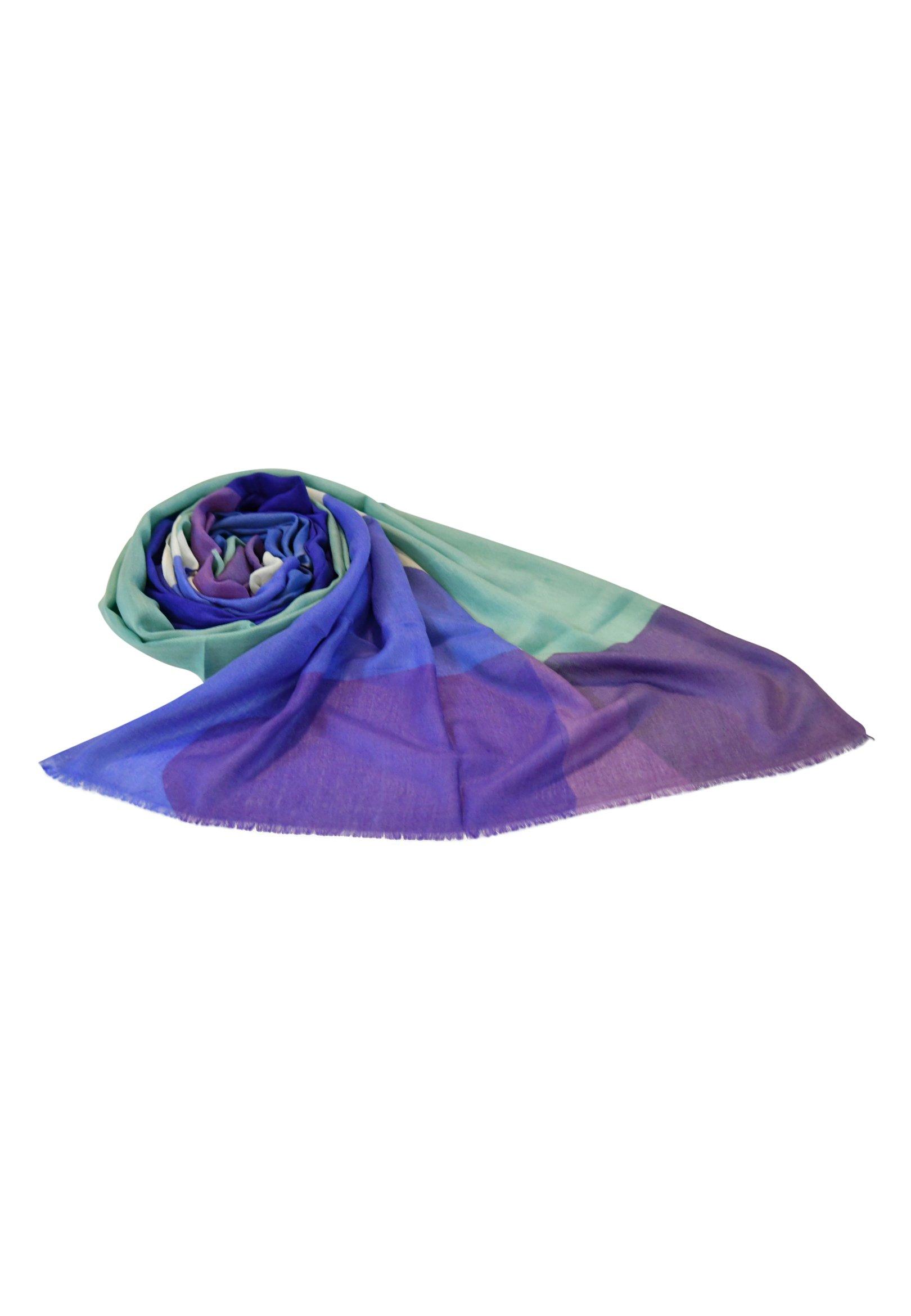 Шерстяной шарф с абстрактным великолепием, абстрактным блеском, яркими оттенками, неповторимостью Blue Chilli, синий