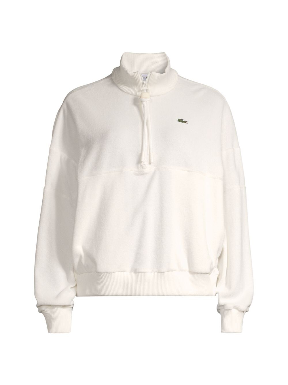 

Толстовка оверсайз с молнией до половины Lacoste, белый