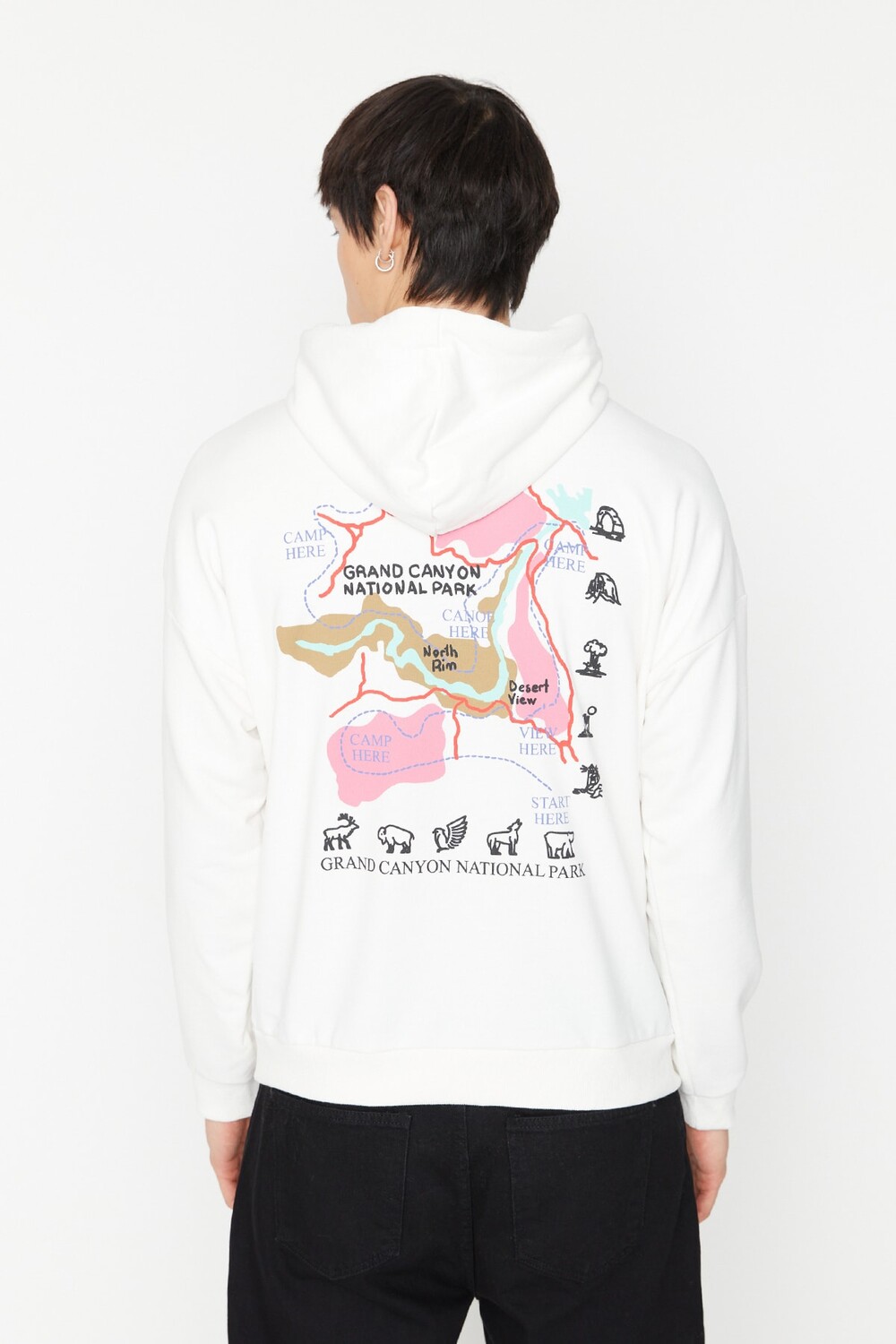 

Толстовка - Экрю - Oversize Trendyol, экрю