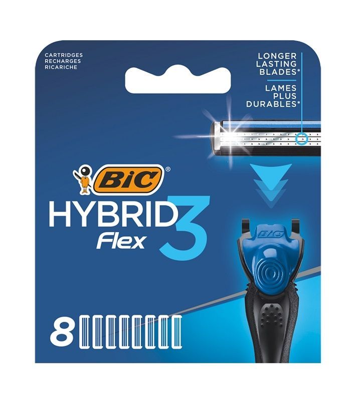 Bic Flex 3 Hybrid картриджи для бритвы, 8 шт. сменные касcеты для бритвенных станков bic flex 3 hybrid 8 шт
