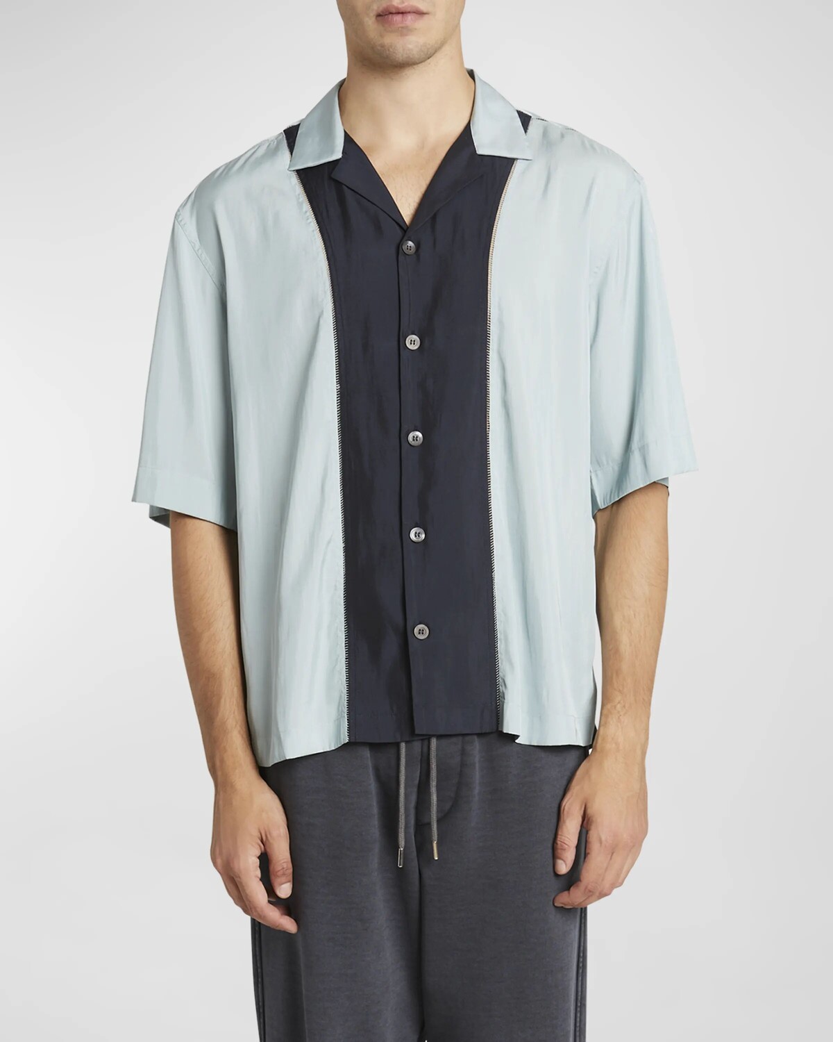 

Мужская рубашка Curbank Camp Dries Van Noten, цвет Light Blue