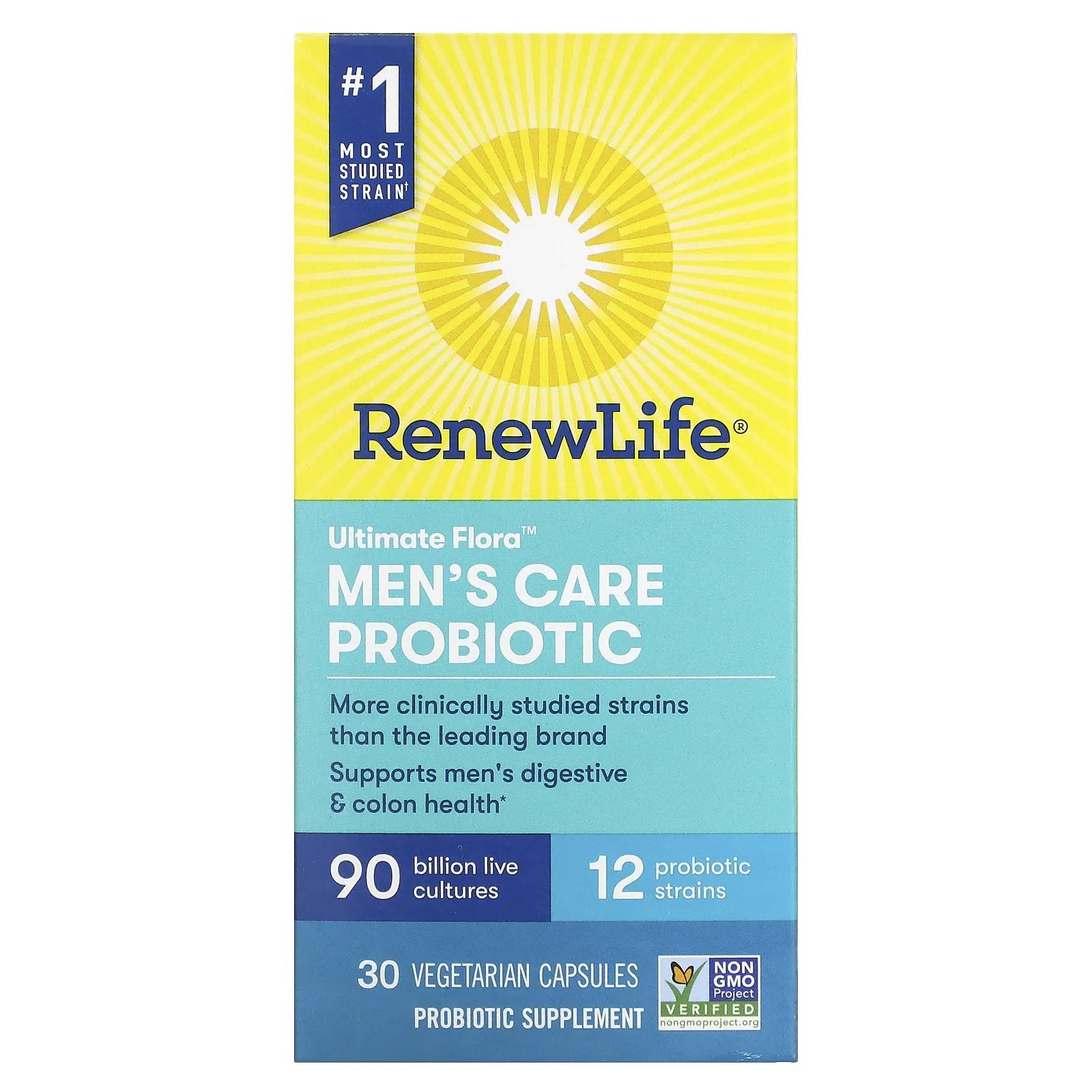 Renew Life Ultimate Flora Men's Care Probiotic 90 Billion Live Cultures 30 Vegetarian Capsules renew life ultimate