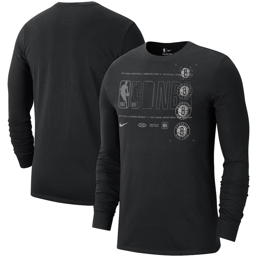 

Футболка с длинным рукавом Nike Brooklyn Nets, черный