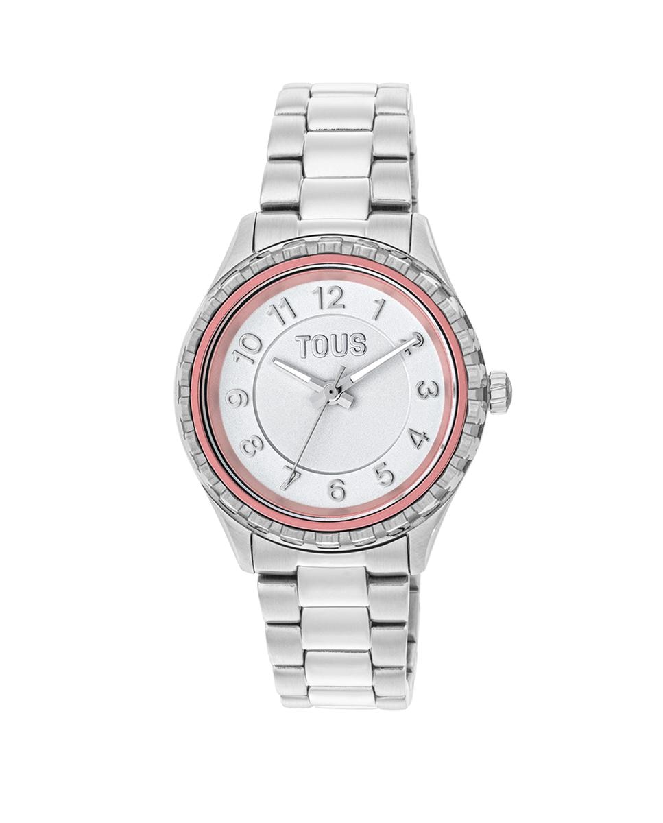 Аналоговые женские часы Mini T-Bear со стальным браслетом и розовым алюминиевым безелем внутри Tous, серебро tous сет колец tous mini icons из серебра
