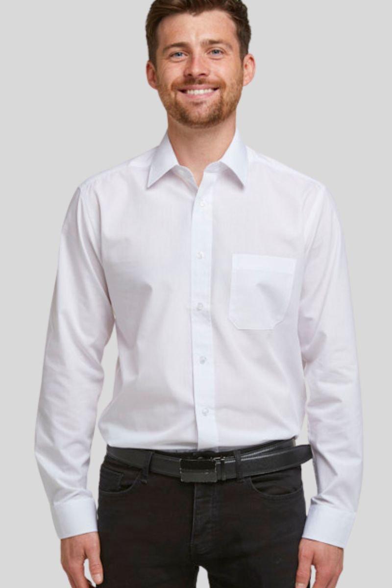Классическая рубашка с длинным рукавом, не требующая особого ухода Double TWO, белый