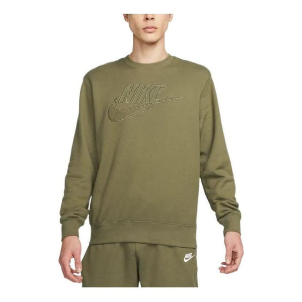 толстовка nike front logo sweatshirt black черный Толстовка Nike front towelling logo sweatshirt 'Olive', зеленый