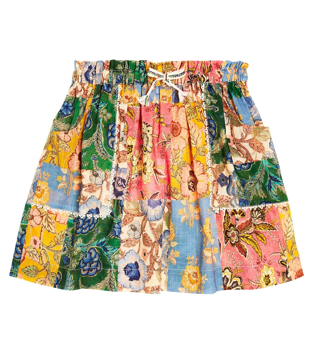 

Юбка junie из хлопка в стиле пэчворк Zimmermann Kids, мультиколор