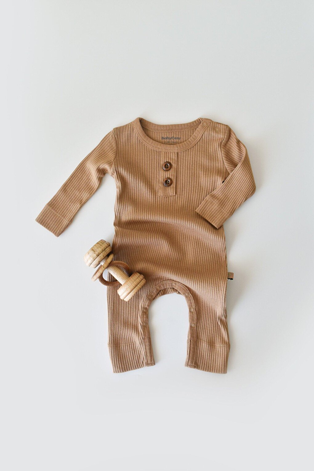 Комбинезон из модала с длинными рукавами BabyCosy Organic Wear, коричневый
