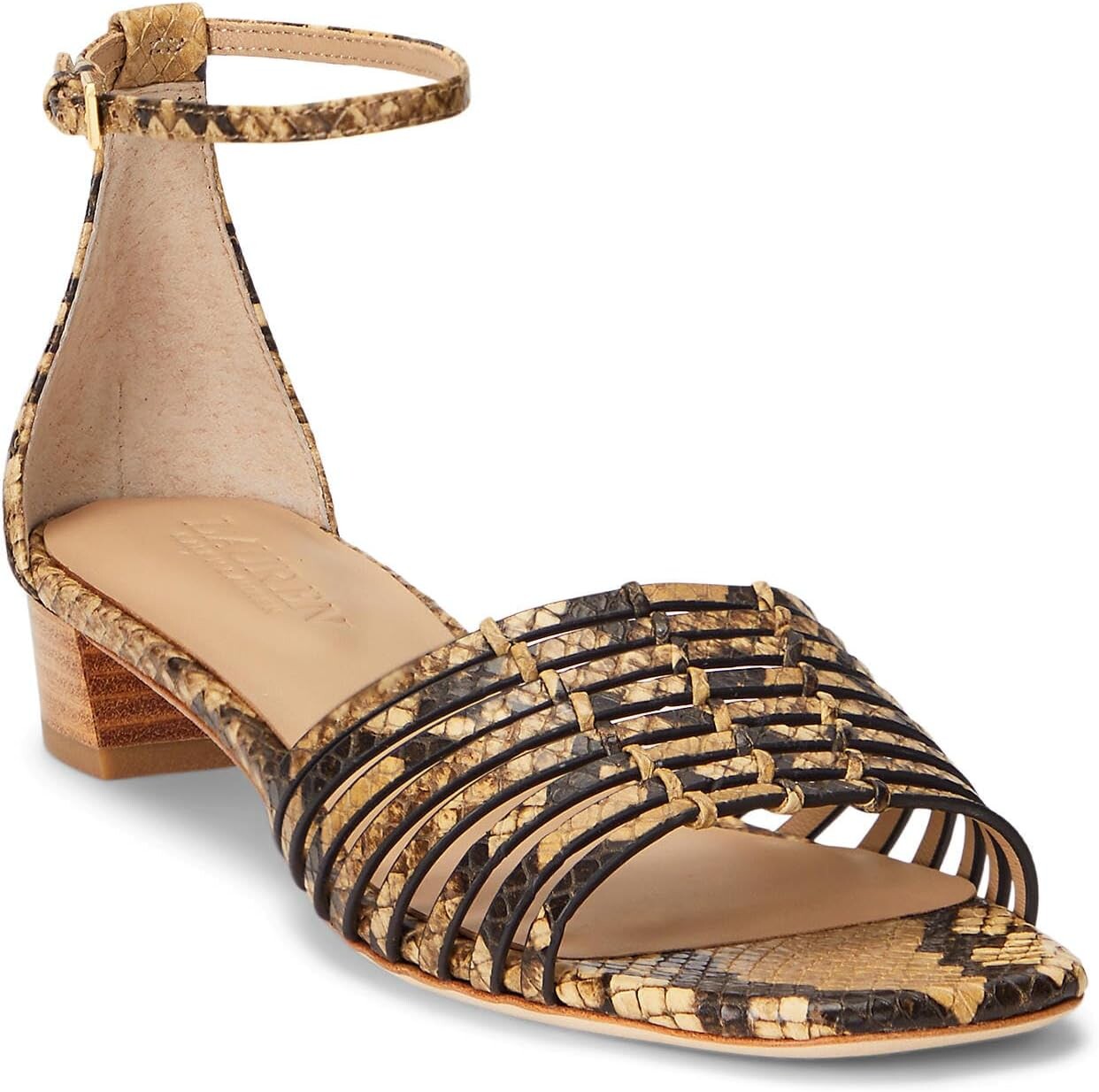 

Сандалии Fionna Faux-Snakeskin Sandal LAUREN Ralph Lauren, коричневый
