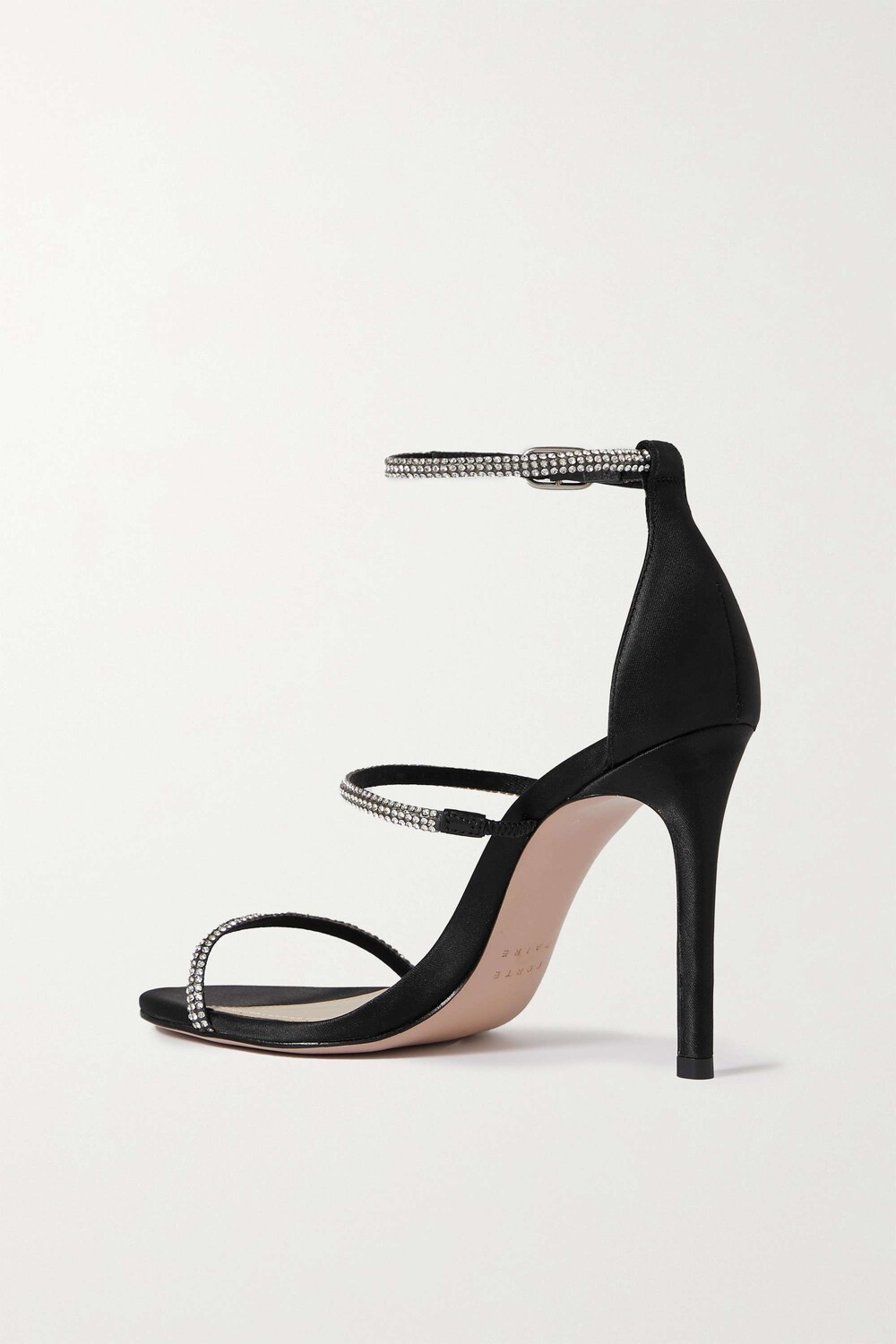 

PORTE & PAIRE Атласные босоножки с кристаллами, черный
