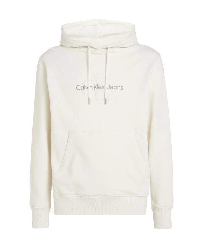 

Толстовка с монограммой и ребристыми манжетами Calvin Klein Jeans, белый