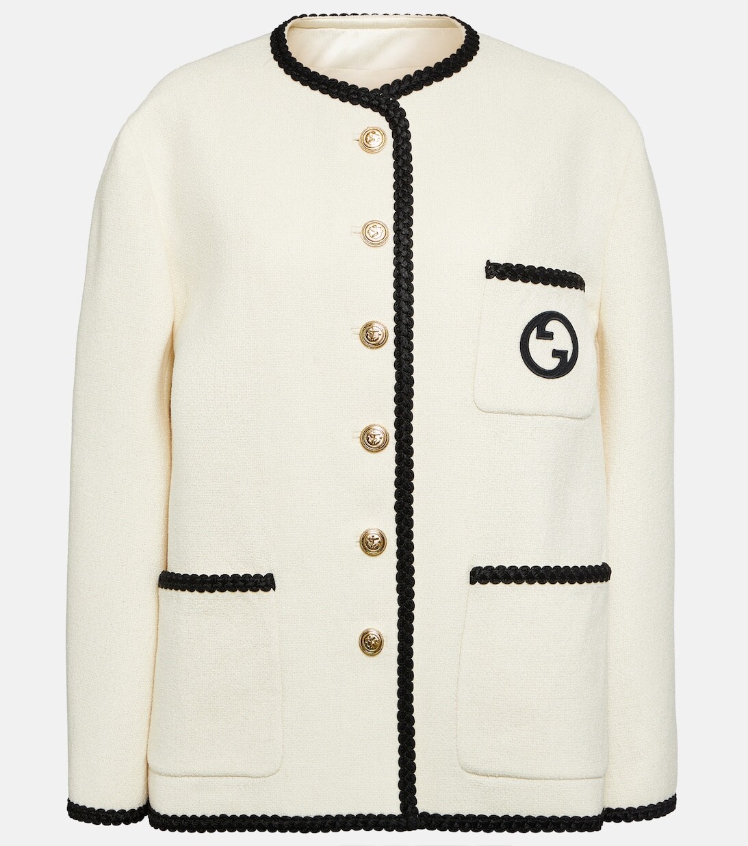 

Куртка Interlocking G из смесовой шерсти GUCCI, белый