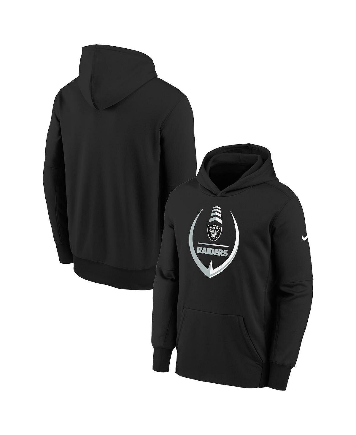 

Черный пуловер с капюшоном Big Boys Las Vegas Raiders Icon Performance Nike