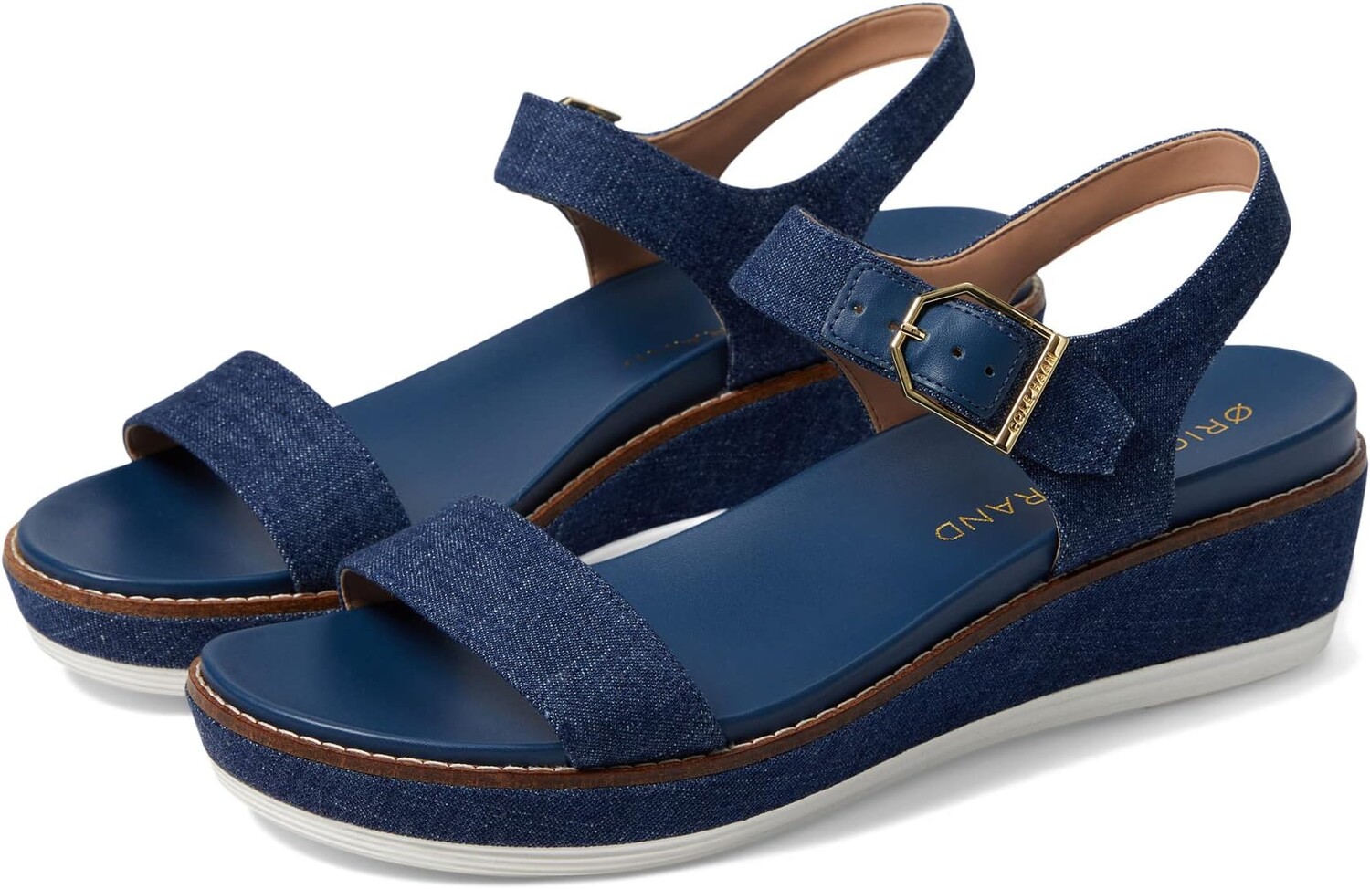 

Босоножки OG Flatform Wedge Sandal Cole Haan, цвет Denim