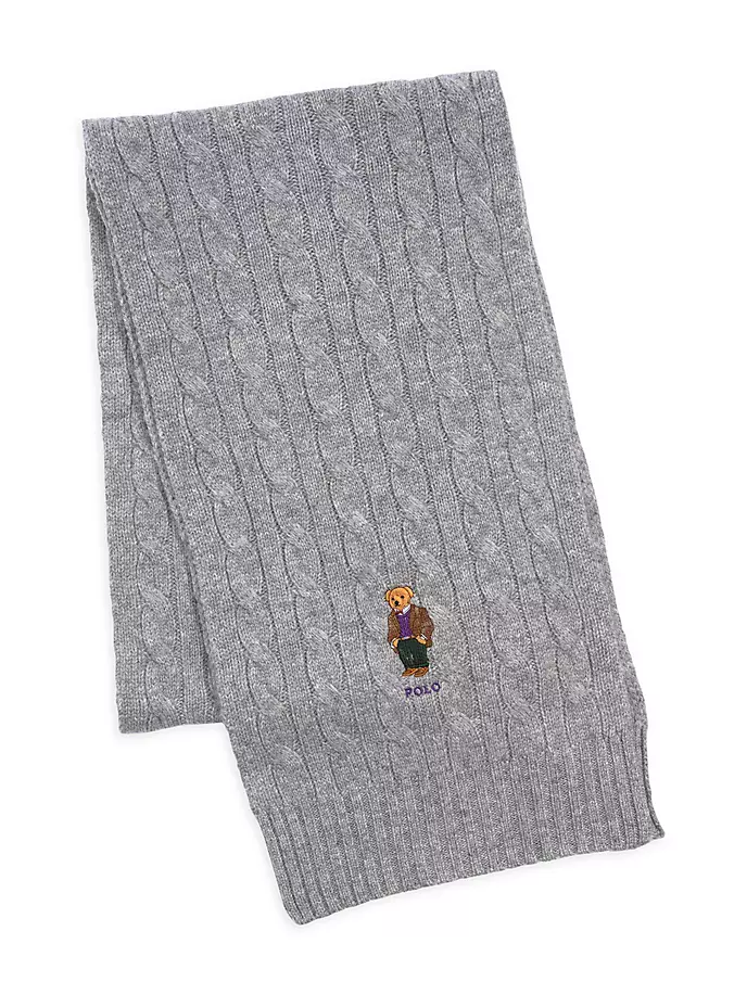 

Шерстяной шарф косой вязки Polo Ralph Lauren, цвет andover heather