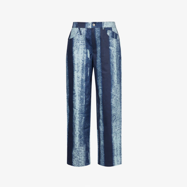Прямые брюки echo из эластичного хлопка со средней посадкой Miaou, синий