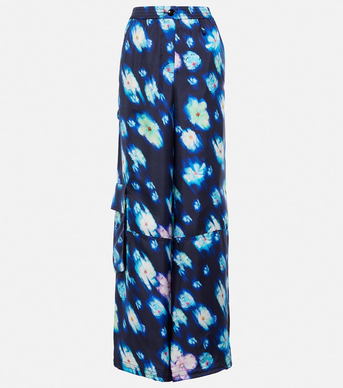 

Шелковые брюки карго Neon Florals DOROTHEE SCHUMACHER, синий