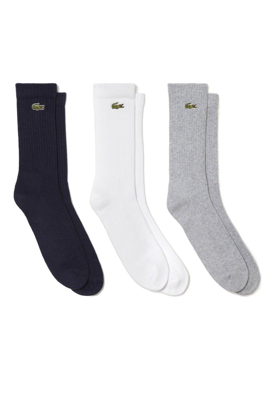 Набор из 3 носков для экипажа Lacoste, темно-синий комплект мужских носков 3 пары