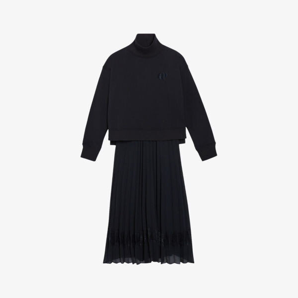 

Платье миди Teli Illusion из хлопка и ткани Claudie Pierlot, цвет bleus