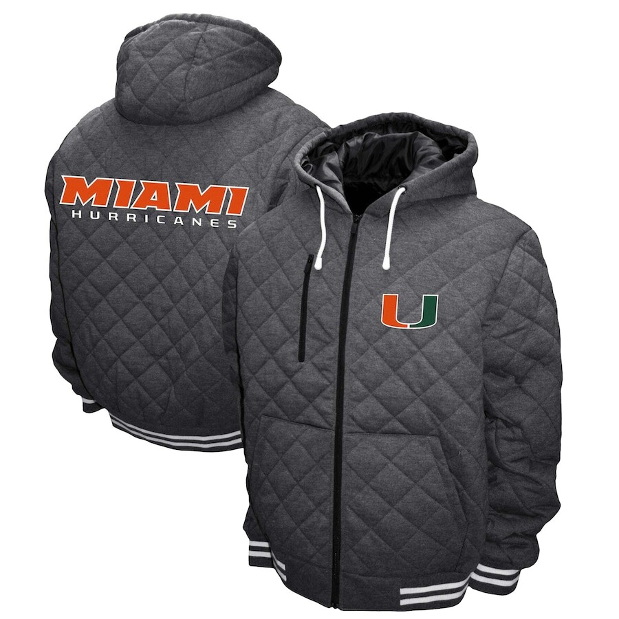 

Толстовка на молнии Franchise Club Miami Hurricanes, серый