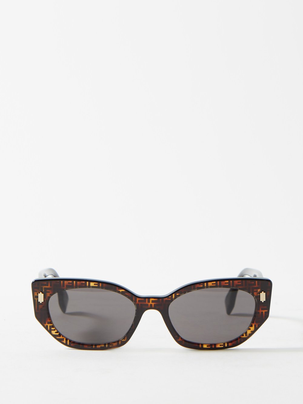 Солнцезащитные очки fendi bold из ацетата кошачьего глаза Fendi, коричневый цена и фото