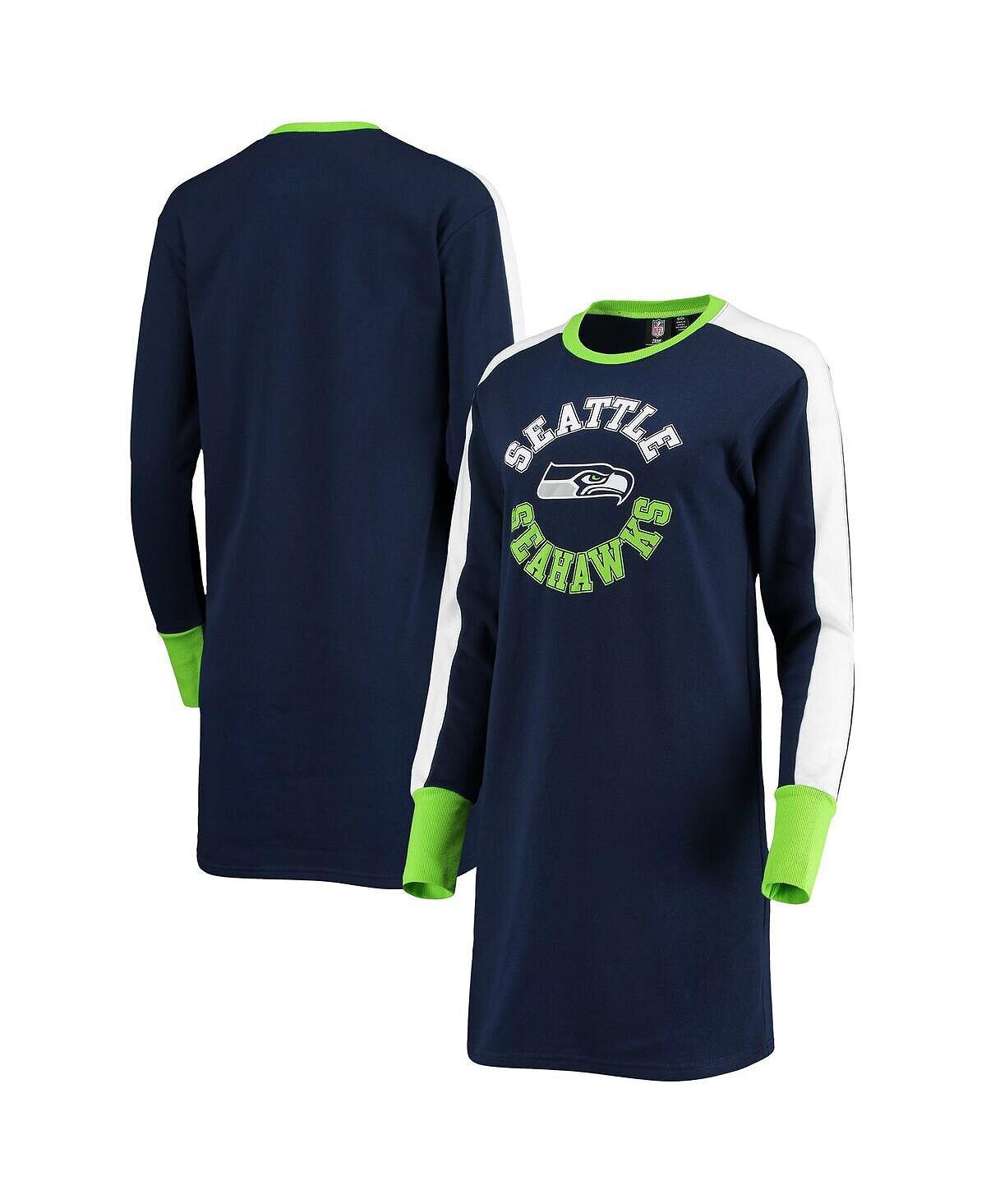 

Женское темно-синее платье-футболка Seattle Seahawks Hurry Up Offense G-III 4Her by Carl Banks, темно-синий