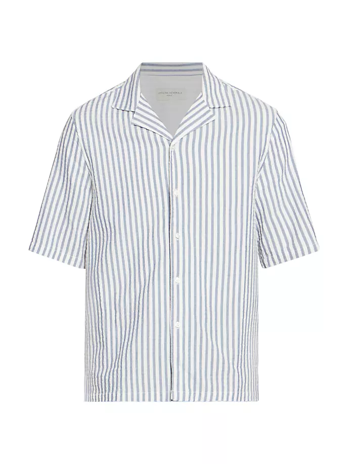 цена Полосатая лагерная рубашка Эрена Officine Générale, белый