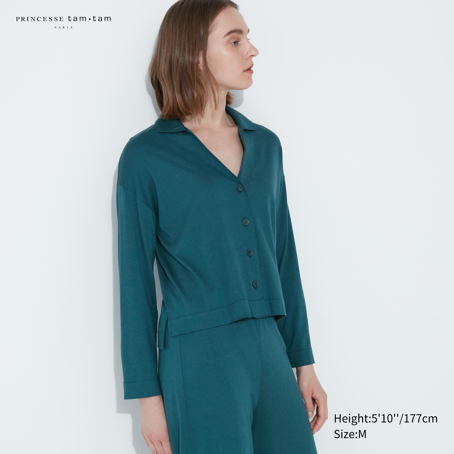 

Пижамная рубашка Princesse tam tam Uniqlo, синий