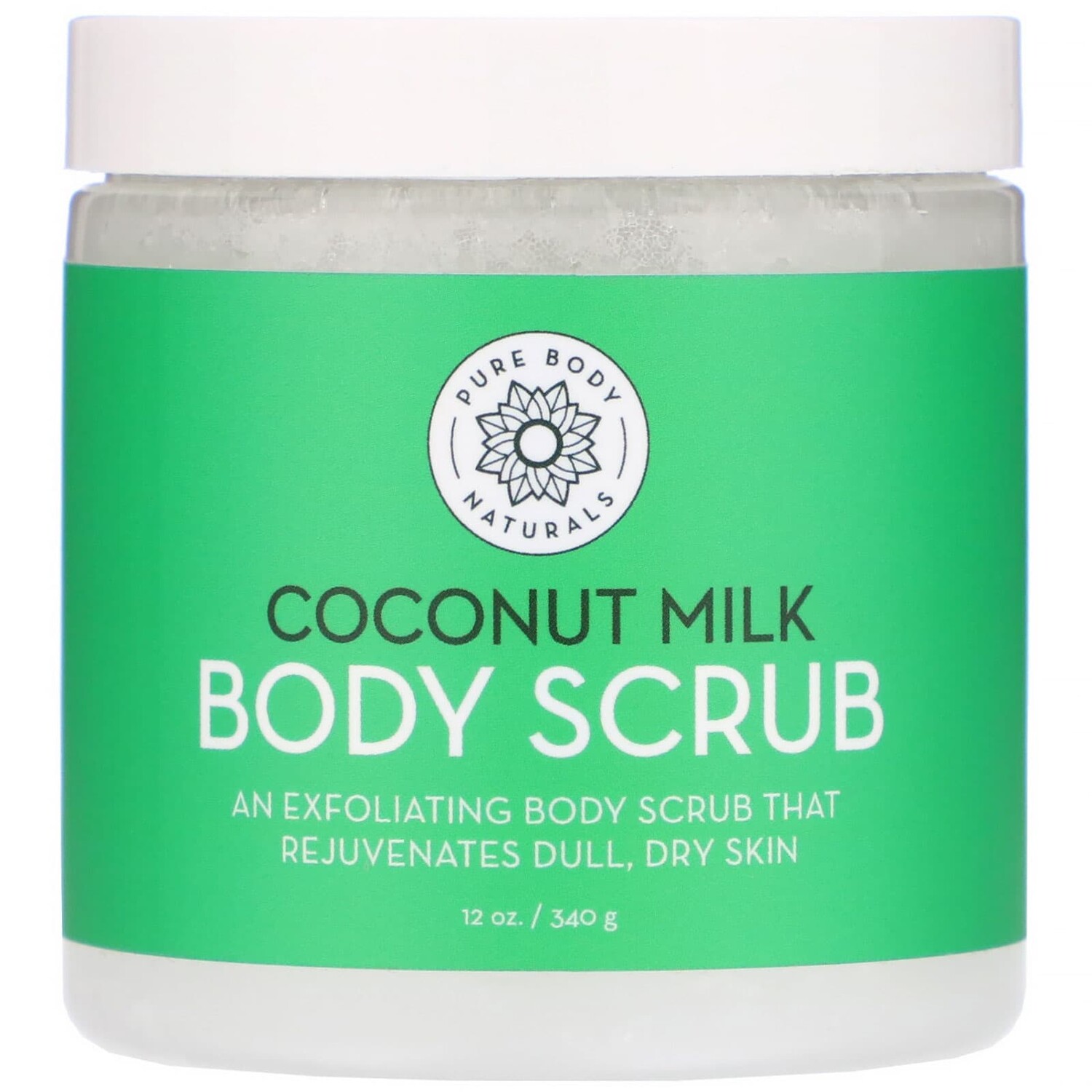 

Скраб для тела с кокосовым молоком, 340 г (12 унций), Pure Body Naturals