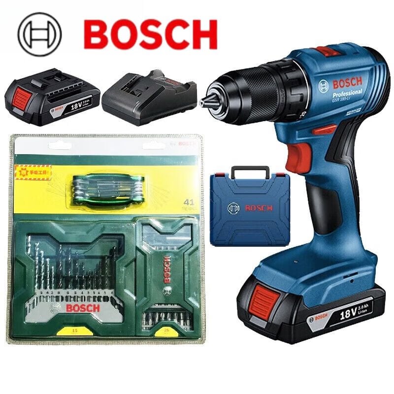 Дрель электрическая Bosch GSR 185-Li + насадки, аккумулятор, зарядное устройство