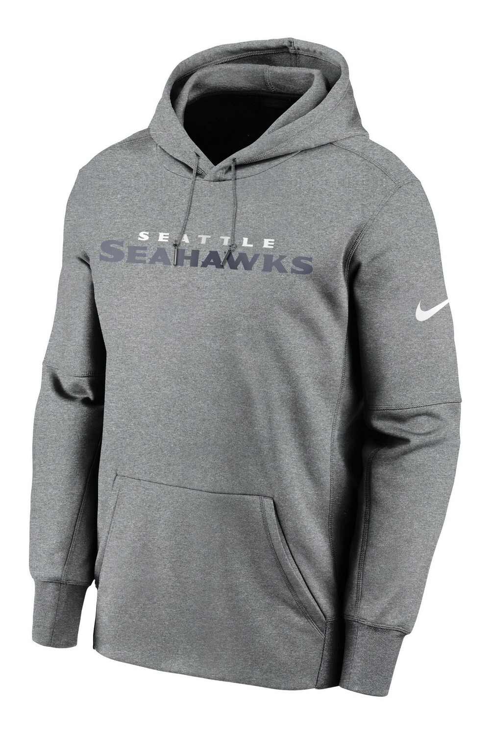 

Худи Fanatics Seattle Seahawks Prime Wordmark Therma надетое поверх головы Nike Nike, серый