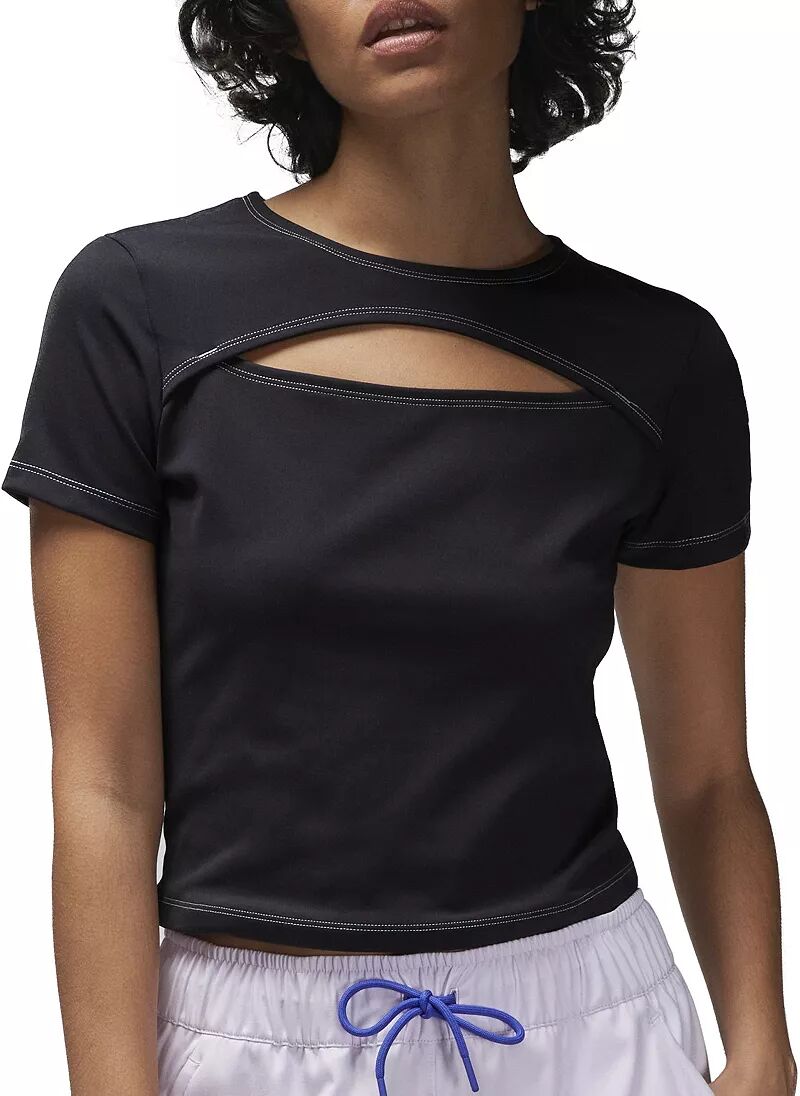 Женская спортивная рубашка Jordan Keyhole, черный