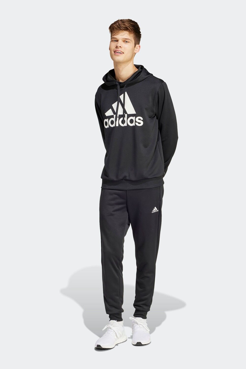

Спортивный костюм из французского трикотажа с капюшоном Adidas, черный