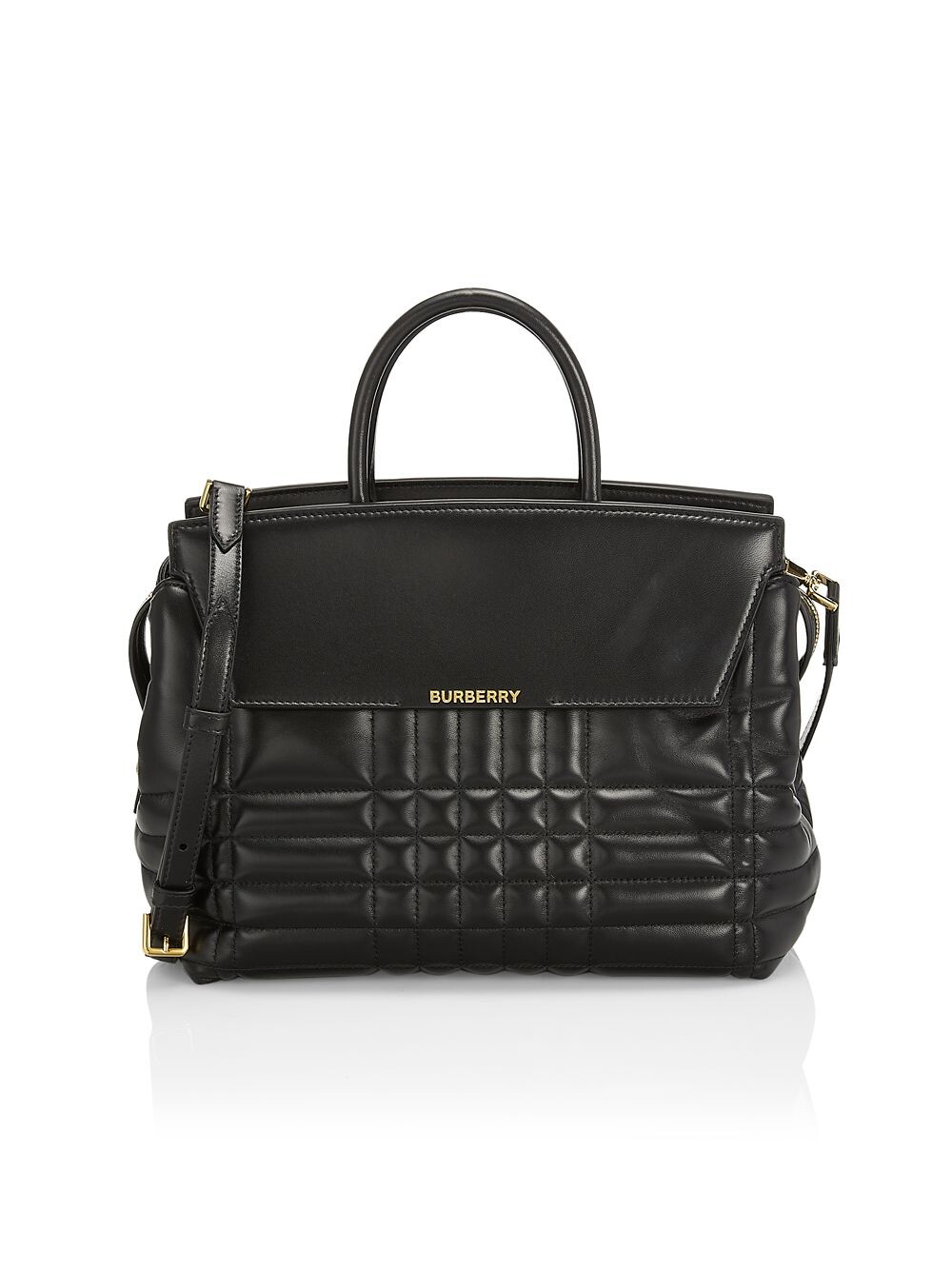 

Сумка из стеганой кожи с верхней ручкой от Catherine Burberry, черный