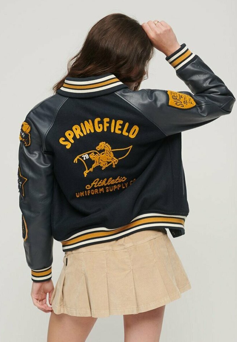 

Куртка Superdry COLLEGE PATCHED VARSITY, цвет eclipse navy