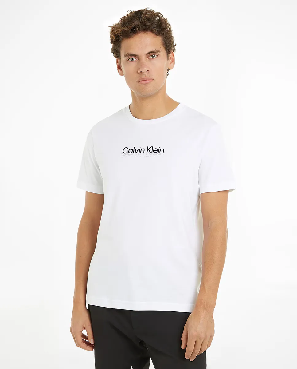 

Мужская футболка с коротким рукавом и логотипом спереди Calvin Klein, белый