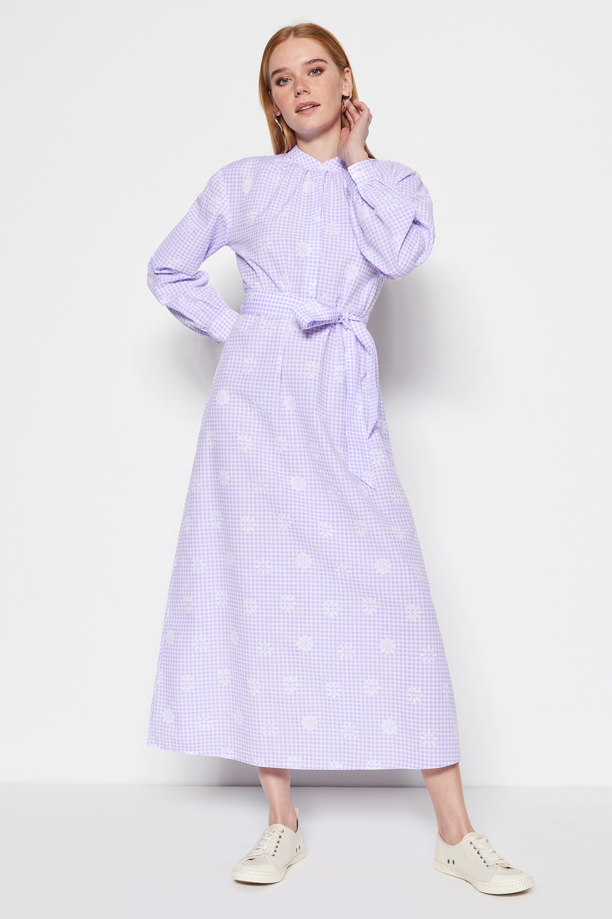 Платье - Фиолетовое - Базовое Trendyol Modest, фиолетовый