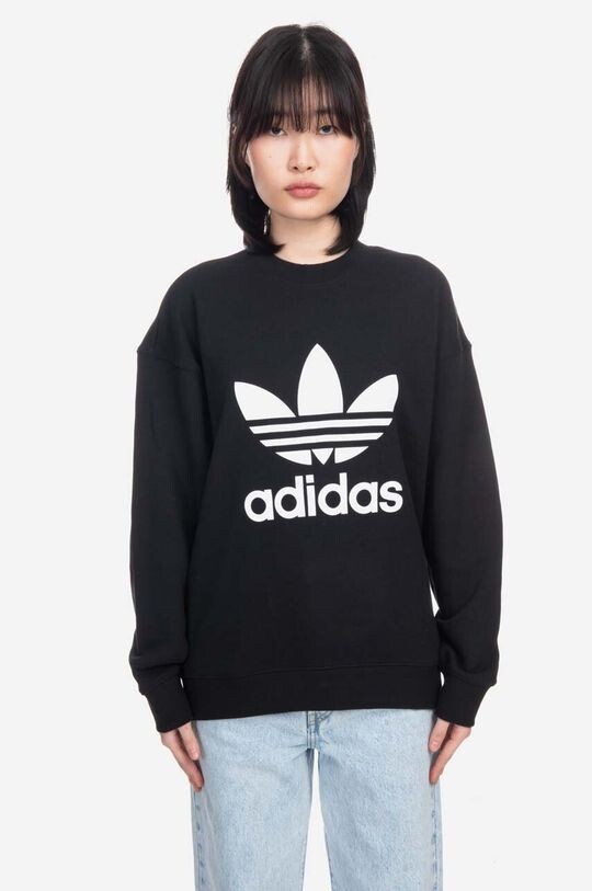 

Толстовка Trefoil Crew из хлопка adidas Originals, черный