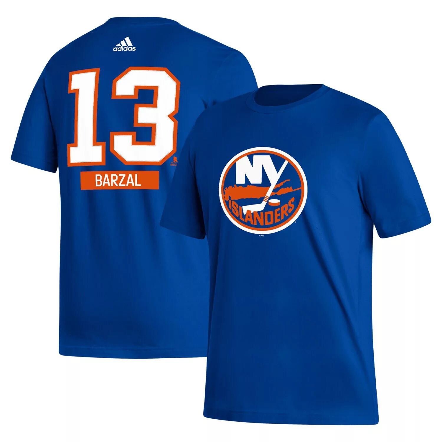 

Мужская футболка Mathew Barzal Royal New York Islanders Fresh с именем и номером adidas