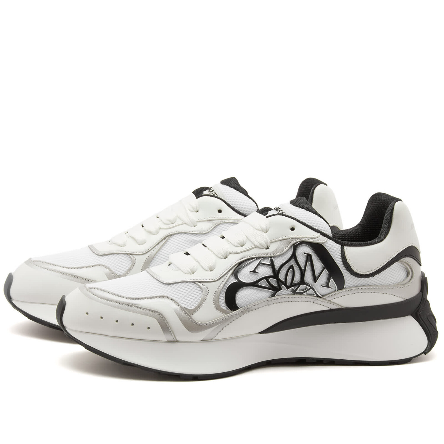 

Кроссовки Alexander Mcqueen Sprint Runner, цвет White, Black & Silver, Серый, Кроссовки Alexander Mcqueen Sprint Runner, цвет White, Black & Silver