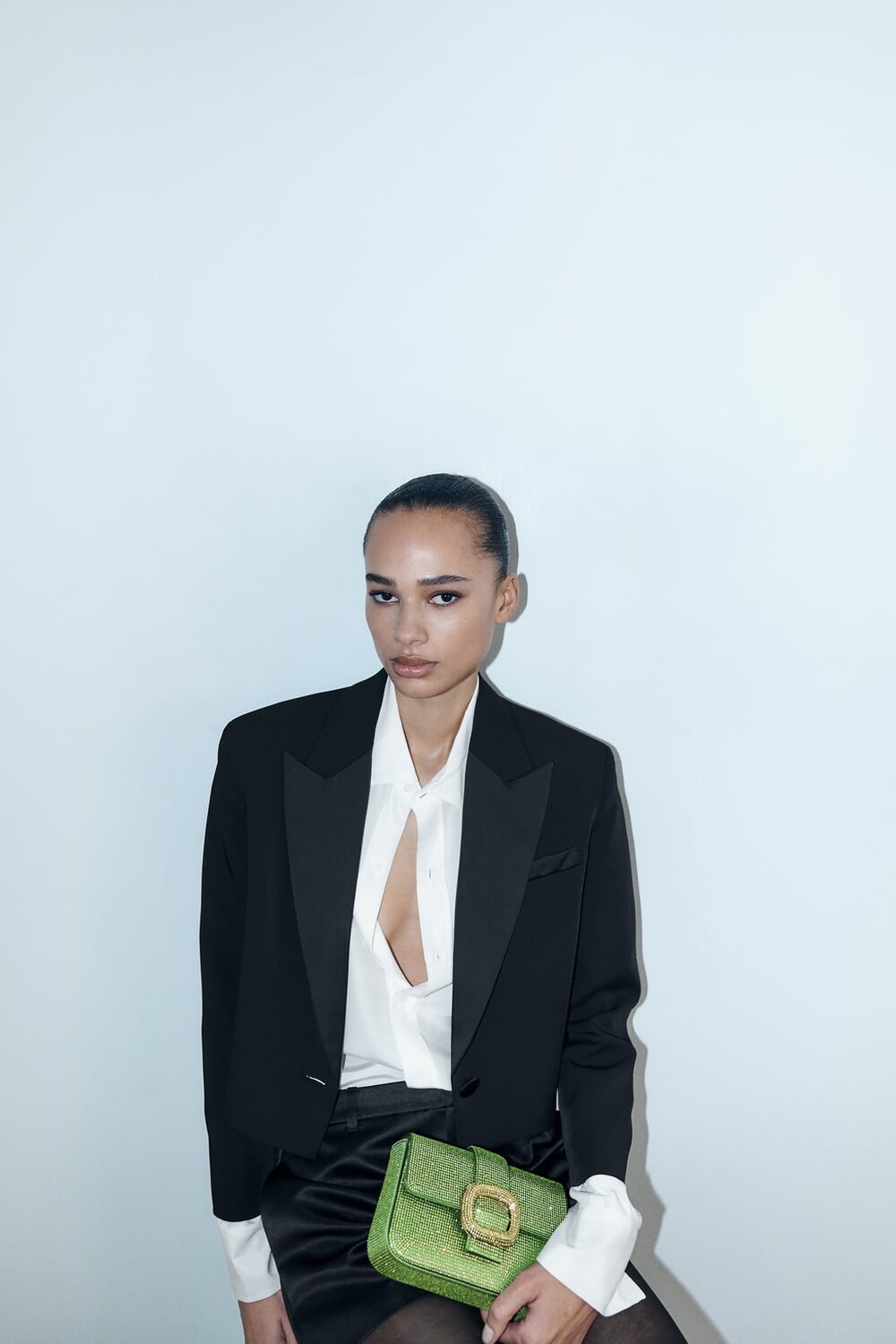 

Блестящая сумка кроссбоди ZARA, зеленый