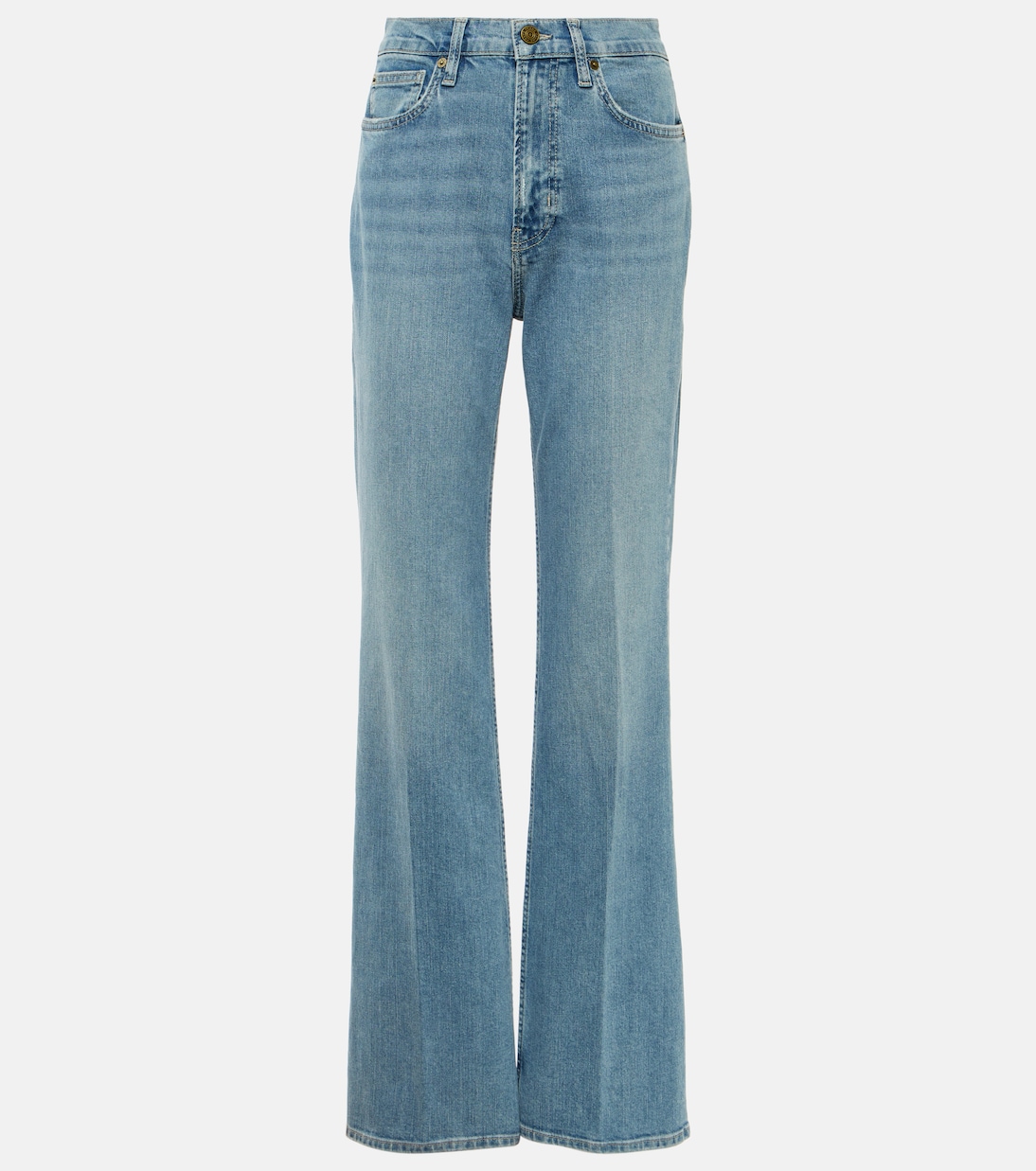 Прямые джинсы с высокой посадкой Frame, синий джинсы прямые с высокой посадкой 28 32 синий