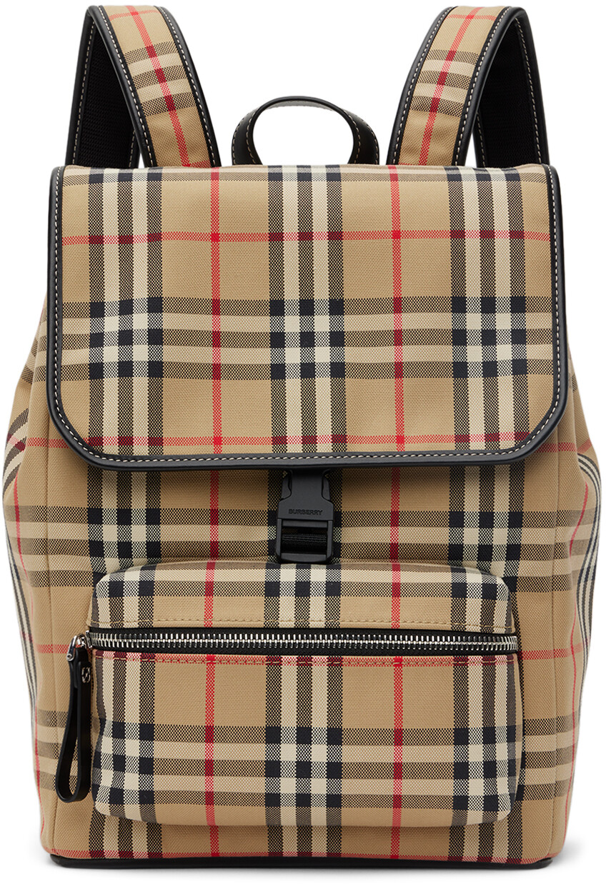 

Детский бежевый рюкзак в клетку Vintage Check Burberry