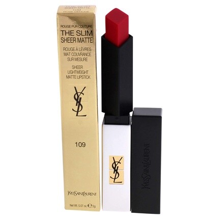 

Yves Saint Laurent Rouge Pur Couture The Slim Sheer Matte Lipstick 109 Rose D Женская губная помада 0,07 унции