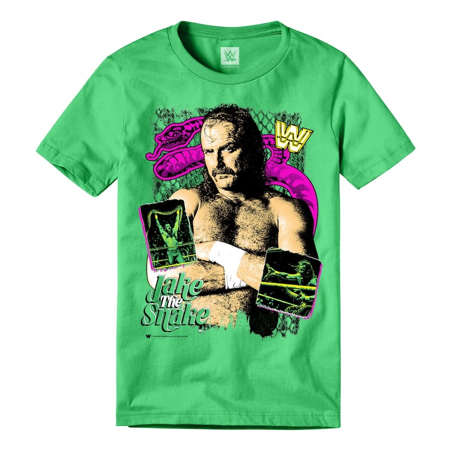 

Футболка с коротким рукавом WWE Authentic Jake The Snake Roberts, зеленый