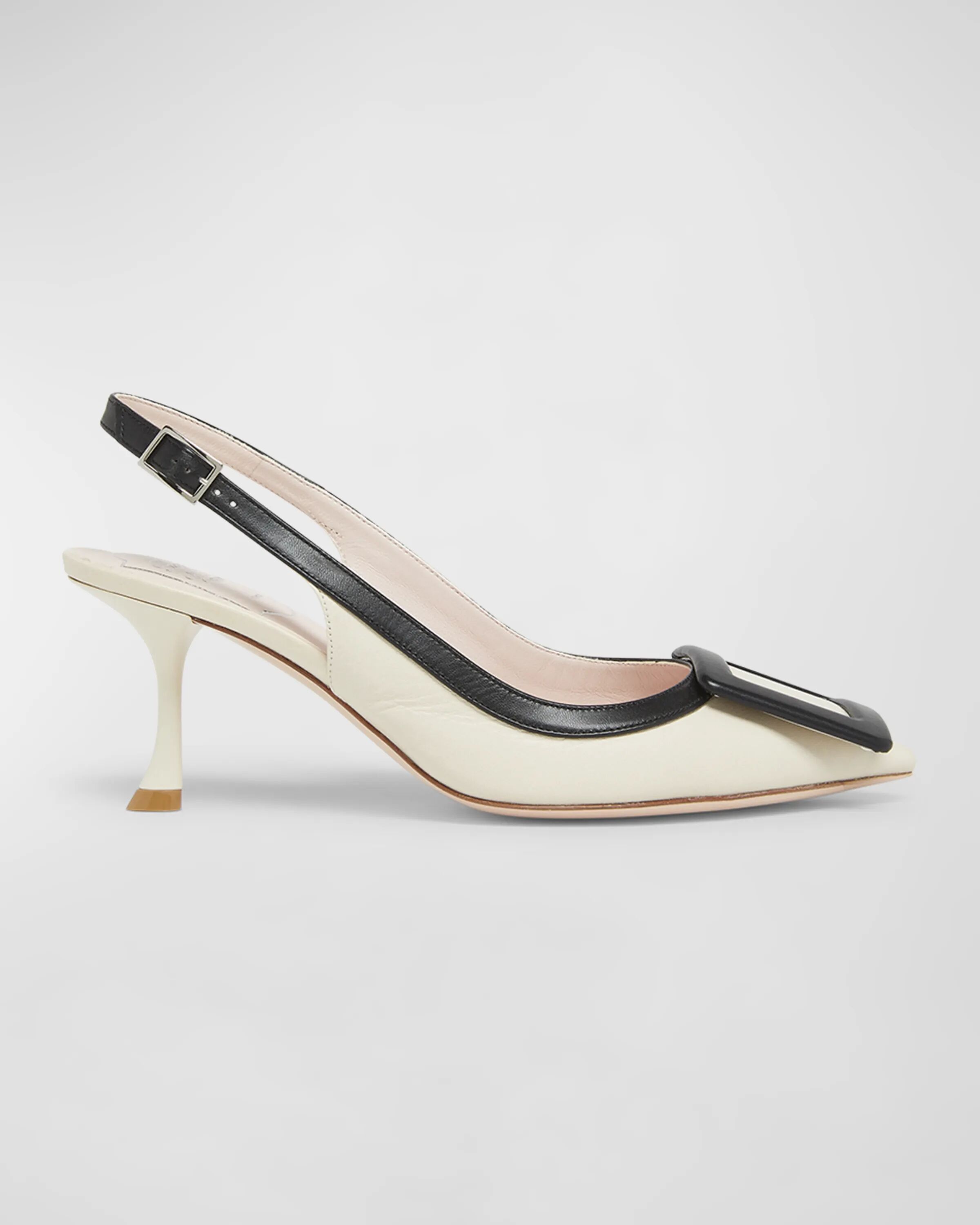 

Двухцветные туфли Viv In The City с пяткой на пятке Roger Vivier, цвет White/Black