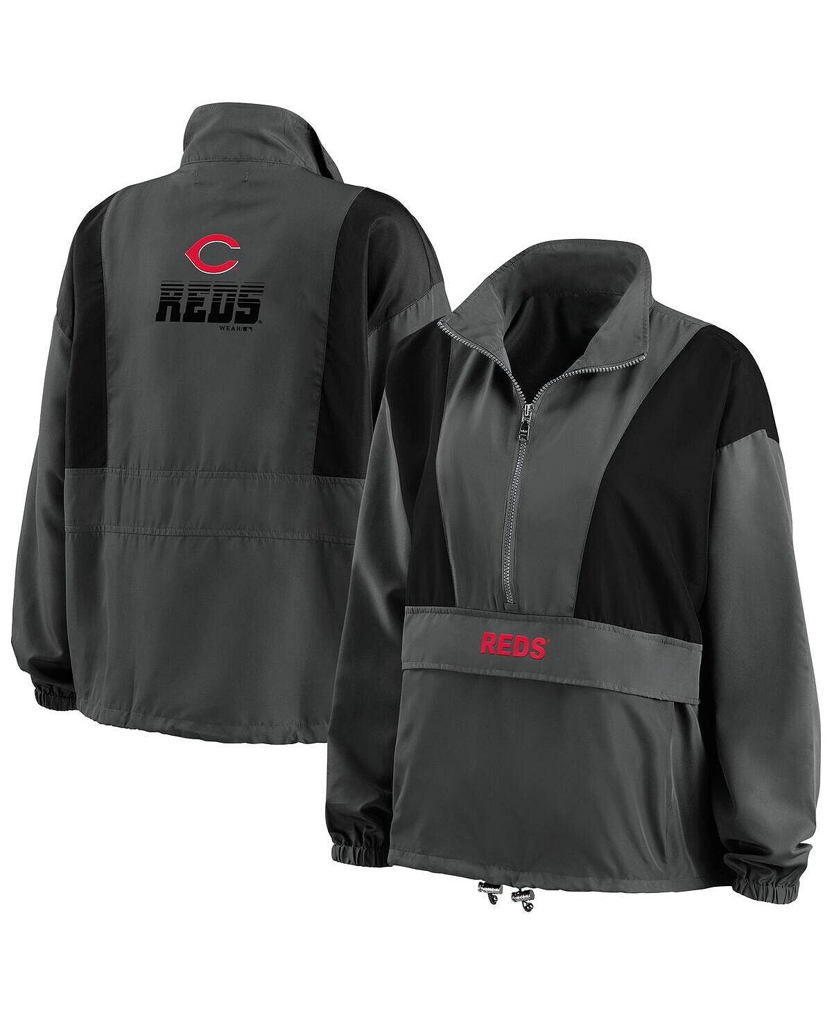 

Женская темно-серая складная куртка с молнией до половины Cincinnati Reds WEAR by Erin Andrews, Серый
