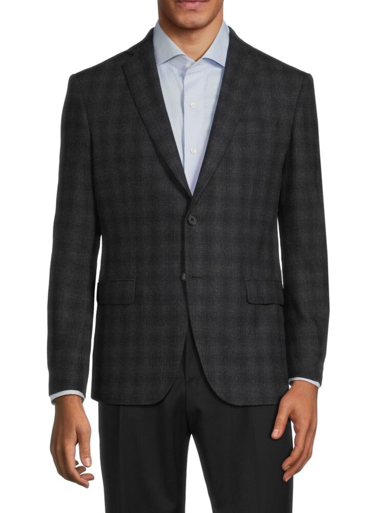 

Однобортный шерстяной пиджак в клетку John Varvatos Star U.S.A., цвет Charcoal
